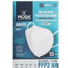 Защитна петслойна антибактериална маска Musk, FFP2 NR (бяла) 10 бр Защитна петслойна антибактериална маска Musk, FFP2 NR (бяла) 10 бр