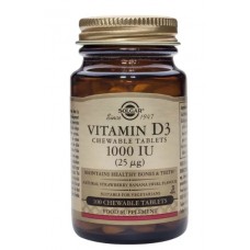 СОЛГАР Витамин Д3 1000IU 100 дъвчащи таблетки / Solgar Vitamin D3 СОЛГАР Витамин Д3 1000IU 100 дъвчащи таблетки / Solgar Vitamin D3