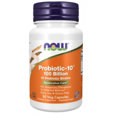 NOW Пробиотик 10 100 билиона 30 веган Капсули / Probiotic-10 100 Billion 30 Veg Capsules NOW Пробиотик 10 100 билиона 30 веган Капсули / Probiotic-10 100 Billion 30 Veg Capsules