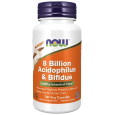 NOW Пробиотик 8 120 веган капсули / Billion Acidophilus & Bifidus 120 Veg Capsules NOW Пробиотик 8 120 веган капсули / Billion Acidophilus & Bifidus 120 Veg Capsules