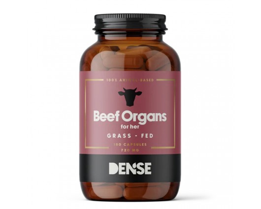 Микс от Говежди черен дроб, бъбрек и сърце + калций 180 капсули / Beef Organs  for her (grass-fed)