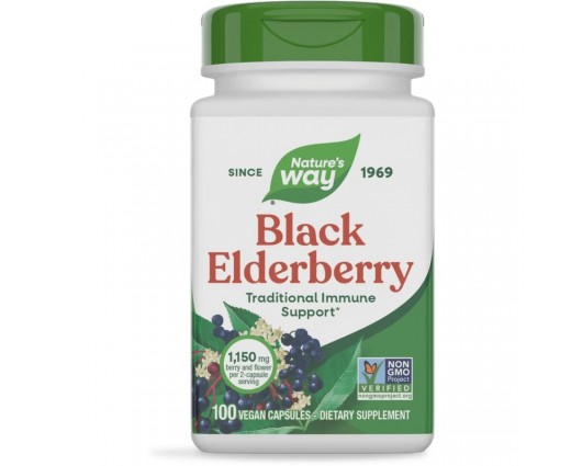 ЧЕРЕН БЪЗ ПЛОД И ЦВЯТ 575 мг. 100 капсули, ELDERBERRY BERRIES & FLOWERS