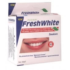 ПРАХ ЗА ИЗБЕЛВАНЕ НА ЗЪБИ ЗА ПУШАЧИ с аромат на мента 60гр., FRESH WHITЕ SMOKERS ПРАХ ЗА ИЗБЕЛВАНЕ НА ЗЪБИ ЗА ПУШАЧИ с аромат на мента 60гр., FRESH WHITЕ SMOKERS