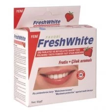 ПРАХ ЗА ИЗБЕЛВАНЕ НА ЗЪБИ ЗА НЕПУШАЧИ с аромат на ягода 60гр., FRESH WHITЕ ПРАХ ЗА ИЗБЕЛВАНЕ НА ЗЪБИ ЗА НЕПУШАЧИ с аромат на ягода 60гр., FRESH WHITЕ