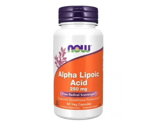 NOW АЛФА-ЛИПОЕВА КИСЕЛИНА 250 МГ 60 КАПСУЛИ / NOW - ALPHA LIPOIC ACID 250 МG 60 CAPSULES