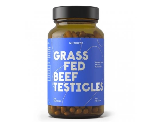 Говежди тестиси и  черен дроб + екстракт от стриди 240 капсули / Grass Fed Beef Testicles