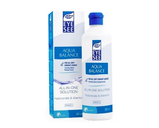 АЙ СИЙ АКВА БАЛАНС РАЗТВОР ЗА ЛЕЩИ 360мл меки контактни лещи / EYE SEE AQUA BALANCE