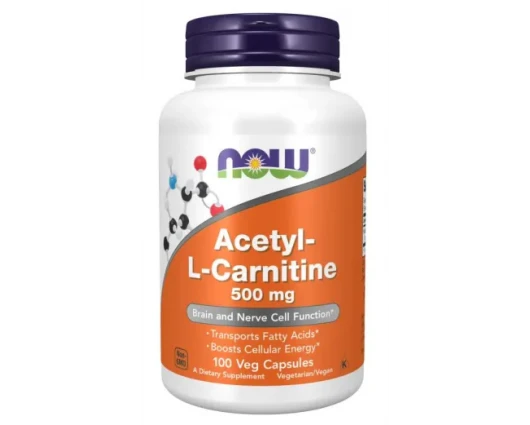 NOW Ацетил л-карнитин 500 мг 100 капсули / Acetyl L-Carnitine 500 mg 100 Capsules