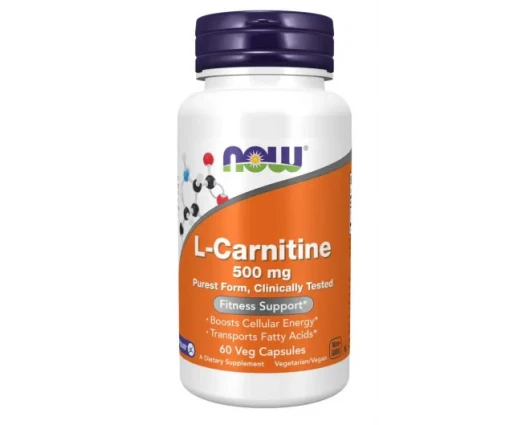 NOW Л-карнитин 500 мг 60 капсули / L-Carnitine 500 mg 60 Capsules