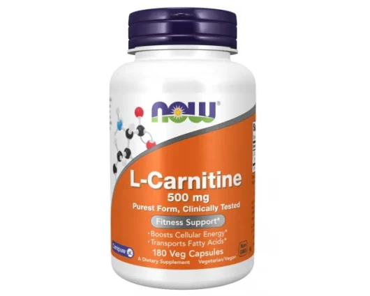 NOW Л-карнитин 500 мг 180 капсули / L-Carnitine 500 mg 180 Capsules