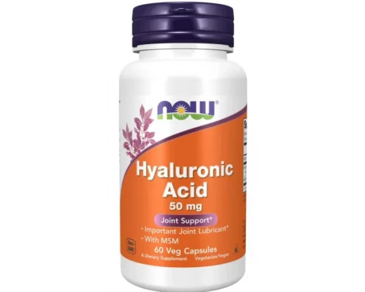 NOW Хиалуронова С MSM 60 Капсули / Hyaluronic Acid with MSM 60 Capsules