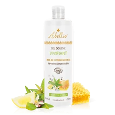 Освежаващ душ гел за тяло, с лимон, мед, лимонена вербена 400 ml / Abellie® Gel douche Vivifiant Miel de citronnier, Verveine citronnee bio