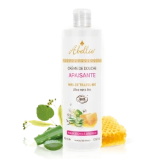 Успокояващ душ  крем за тяло с мед и алое вера Органик 400 ml / Abellie® Creme de douche Apaisante Miel de tilleul,  Bio Aloe vera